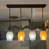 لوستر چهار شاخه چوبی|لوستر و چراغ آویز|یزد, |دیوار