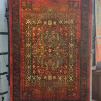 فرش هلنا قرمز ابریشمی معادل ۷۷رج دستباف آکبند