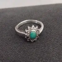 انگشتره نقره با سنگِ فیروزه‌یِ قدیمی