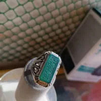 انگشتر نقره خط خط وعقیق وگارنت واماتیست