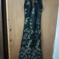 لباس مجلسی تور و گیپور گل دار