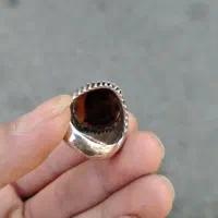 انگشتر نقره عیار یالا نگین جزع یمنی اصل