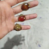 سه عدد انگشتر برنجی عقیق