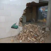 تخریب باپیکوربتن دیوار سرامیک گچ شومینه آرگ کناف