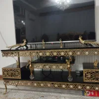 ست کامل وسایل برنجی میز تلویزیون و بوفه و ....|صنایع دستی و سایر لوازم تزئینی|الوند, |دیوار