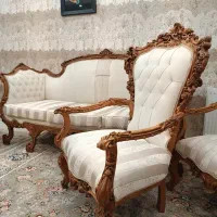 مبل کلاسیک 9نفره چوب راش دورو منبت استفاده نشده