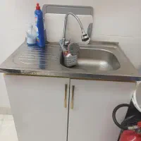 سینک استیل و کابینت