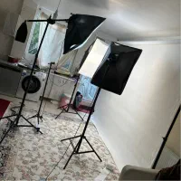 کیت کامل نورپردازی با لامپ و فون و پایه