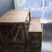 میز نیمکت چوبی