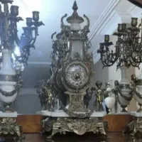 ساعت وشمعدان برنج و سنگ بسیار سنگین و سفارشی