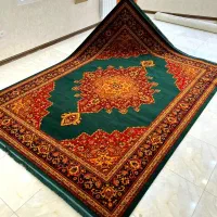 فرش طرح هریس سبز عشایری ۱۲/۹/۶ متری و قالیچه