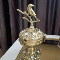 قندان برنز طرح گنجشک و شاخه
