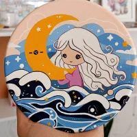 دیوارکوب طرح دختر و ماه|صنایع دستی و سایر لوازم تزئینی|بوکان, |دیوار