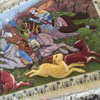 تابلو فرش شکارگاه مناسب سفره خانه  اماکن  فرهنگی