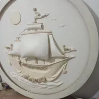 تابلوی دکوراتیو برجسته کشتی ثروت نور وامید