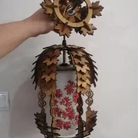 لوستر چوبی طرح برگ