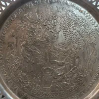 سینی قلم کاری شده مسی|کلکسیون اشیاء عتیقه|بروجن, |دیوار