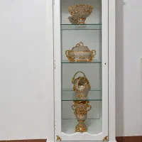 بوفه گنجه ویترین سفید