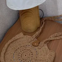 کیف گرد ساحلی با نخ رافیا|کیف، کفش، کمربند|شاهین‌شهر, شهرک گلدیس|دیوار