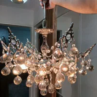 دوعدد لوستر برنج|لوستر و چراغ آویز|اراک, |دیوار