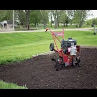 شخم و پاکنی باغ با تیلر