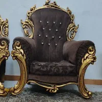 سرویس مبل ۷ نفره نیمه استیل همراه با میز های عسلی|مبلمان خانگی و میز عسلی|مشهد, گلبرگ|دیوار