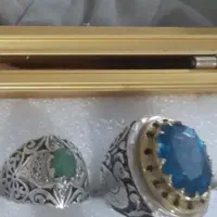 انگشتر کلکسیونی توپاز و زمرد یاقوت