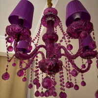 لوستر رنگی بنفش ۵ شاخه