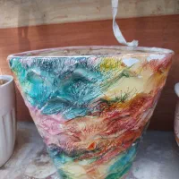 گلدون باهم دوتا سرامیکی بزرگ دوتا سفالی فقط ۵۰۰