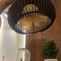 لوستر چوبی آویز چوبی سه حباب|لوستر و چراغ آویز|مشهد, جاهد شهر|دیوار