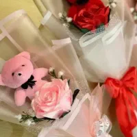 تک شاخه گل رز  روبانی با تخفیف