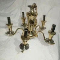 لوستر آویز سقفی آبکاری طلایی پذیرایی ۵ شاخه ارزان