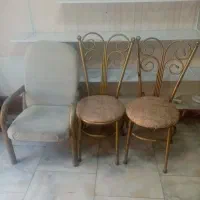 دوعدد صندلی فلزی وصندلی دفتر