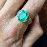 انگشتر سنگ زمرد نقره