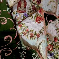 پارچه ابریشم لیلی مجنون قدیمی خارجی زری دوزی|صنایع دستی و سایر لوازم تزئینی|تهران, والفجر|دیوار