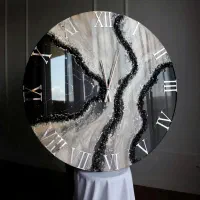 ساعت دیواری رزینی شفاف مثل آینه