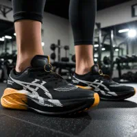 کتونی اسیکس رانینگ مشکی نارنجی خاص و حرفه ای