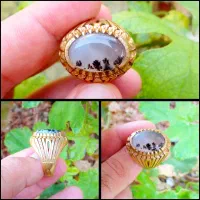 انگشترهای مردانه عقیق شجر فیروزه