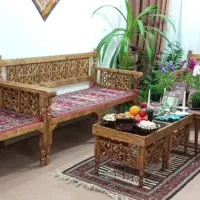 تخت سنتی مبل گره چینی نیمکت چوبی باغ منزل حیاط|مبلمان خانگی و میز عسلی|سبزوار, امیریه|دیوار