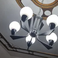 یک عدد لوستر ۵ شاخه و آباژور|لوستر و چراغ آویز|اردبیل, |دیوار