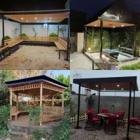 آلاچیق سازی سردر حیاط  سایه بان جوشکاری پارکینگ