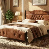 تخت دو نفره فلزی همراه با کفی