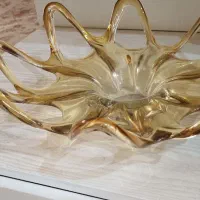 میوه خوری هشت حلقه عسلی کریستال بوهیمیا|ظروف سرو و پذیرایی|هشتگرد, مدرس|دیوار