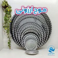سینی استیل روحی گرد طرح مس استکان نعلبکی لیوان|ظروف سرو و پذیرایی|قم, زاد|دیوار