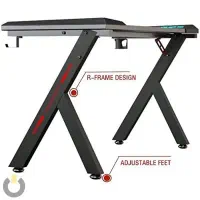 میز گیمینگ سطح کربنی و پایه فلزی با چراغ LED RGB|میز تحریر و کامپیوتر|قائم‌شهر, |دیوار