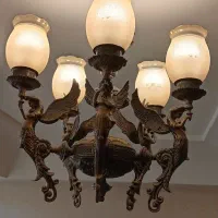 لوستر پنج شاخه برنز