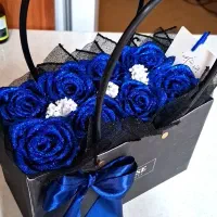 دسته گل روبانی