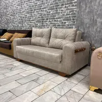 مبل تختخوابشو کاناپه تخت شو مدل دسته چوبی