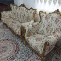 یک دست مبل استیل ۹نفره با ۳تا میز عسلی