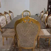 مبلمان تشک دوبل ورق طلا +نهارخوری۸نفره